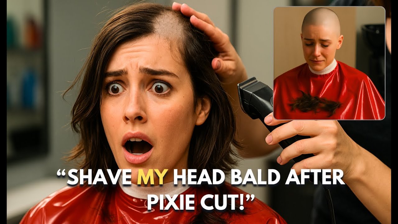 Woman Getting Forced Headshave After Pixie Cut - Barbershop Stories
