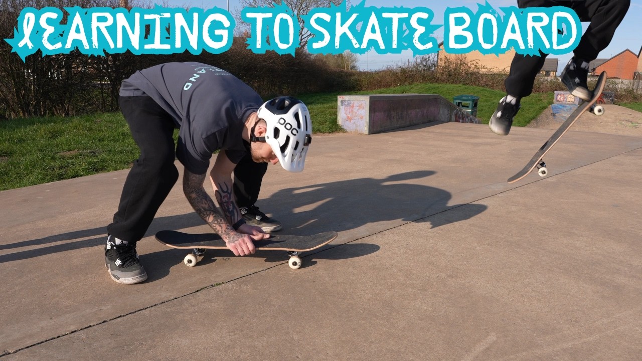 WE'RE LEARNING TO SKATE BOARD