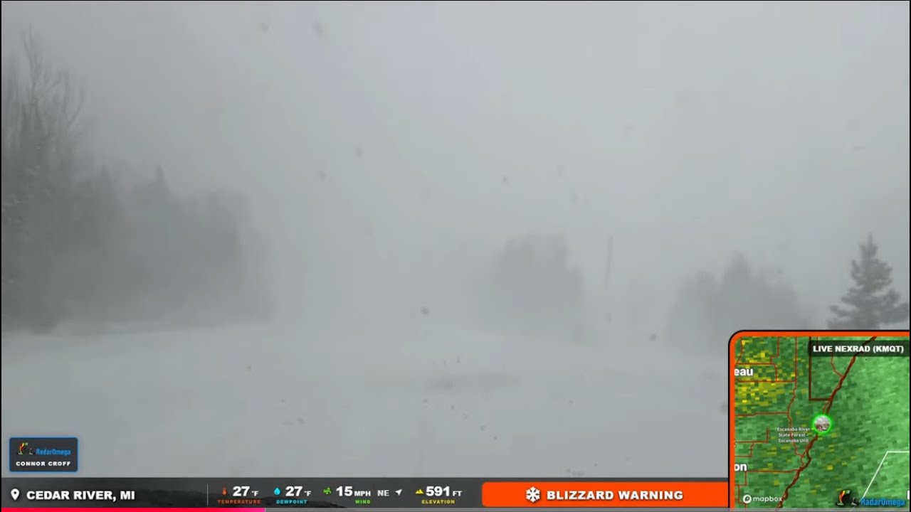 🔴LIVE Blizzard Coverage From Wisconsin/Michigan | 2-4 FEET OF SNOW