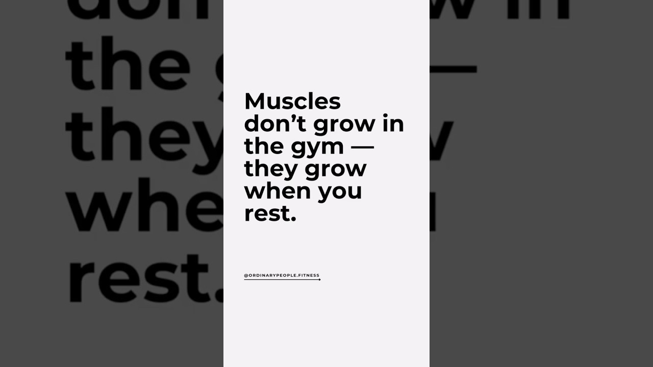 Rest days are part of the plan