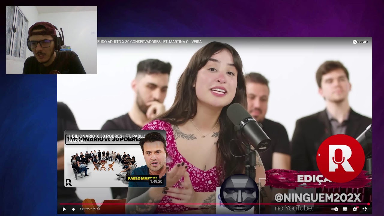 Psicólogo react:  1 CRIADORA DE CONTEÚDO ADULTO X 30 CONSERVADORES | FT. MARTINA OLIVEIRA | Pt3