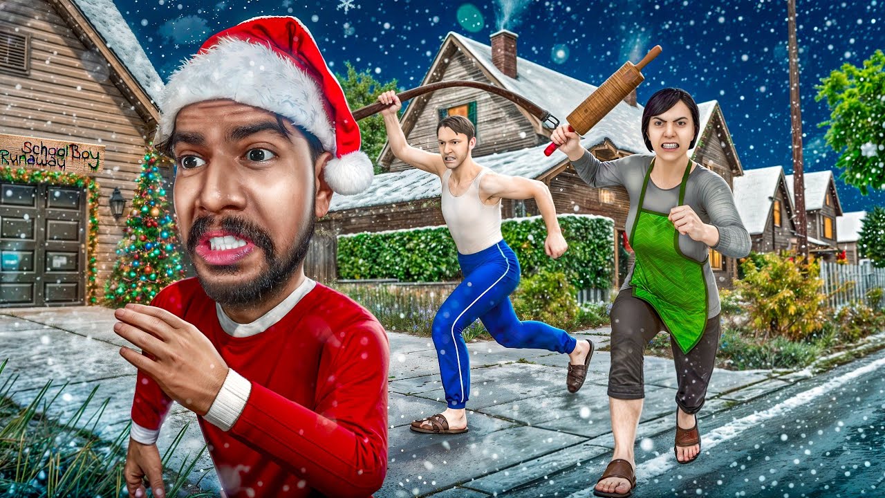 Can i Escape from My Evil Parents House on Christmas Day 😭!! Schoolboy Runaway 