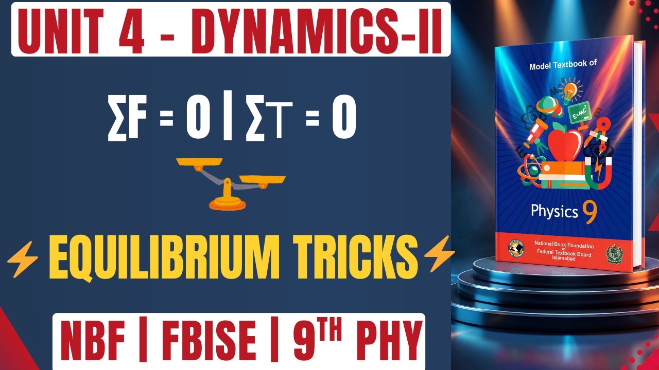 Physics Class 9 Unit 4 L-2 | Equilibrium ( Conditions, Types & States) | FBISE New Book NBF | Olevel