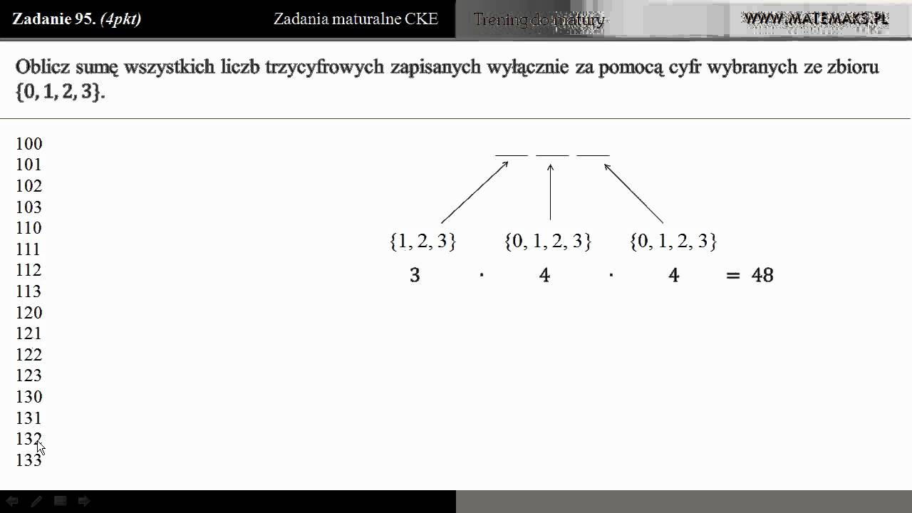 [Zad 95] Kombinatoryka (trening do matury)