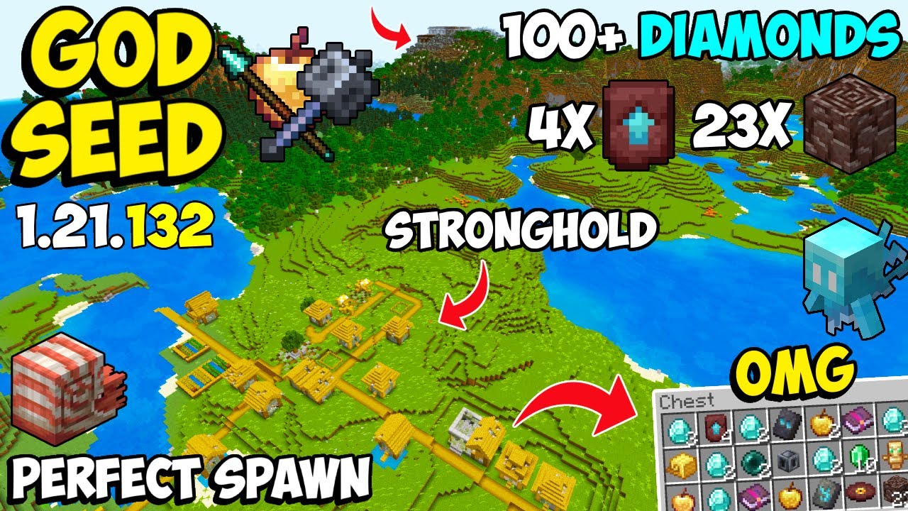 🔥Ultimate [God Seed] For Minecraft 1.21 Bedrock & PE | Speedrun Seed 1.21.132 | Minecraft Seeds