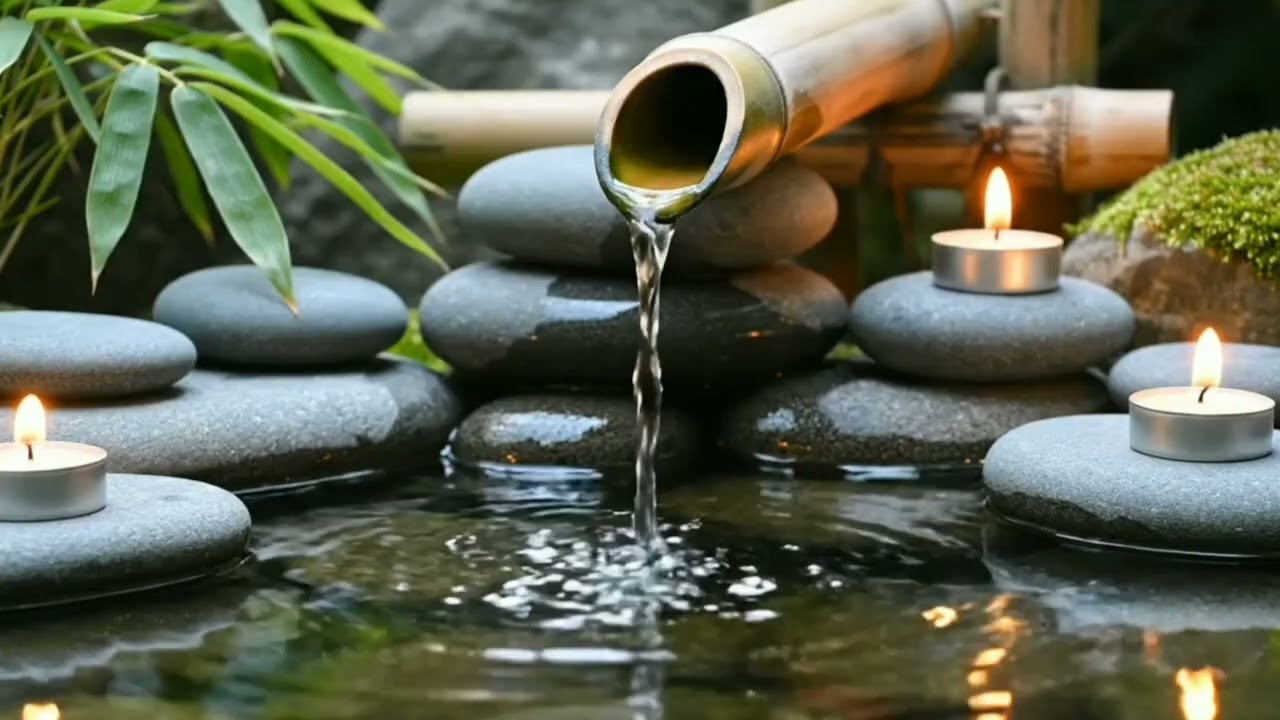 Calming Water Stream & Piano Ambience – Stress Relief Therapy