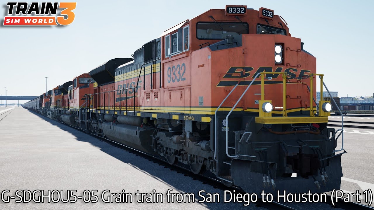 G-SDGHOU5-05 Grain train from San Diego to Houston (Part 1) - Cajon Pass - SD70ACE - TSW3