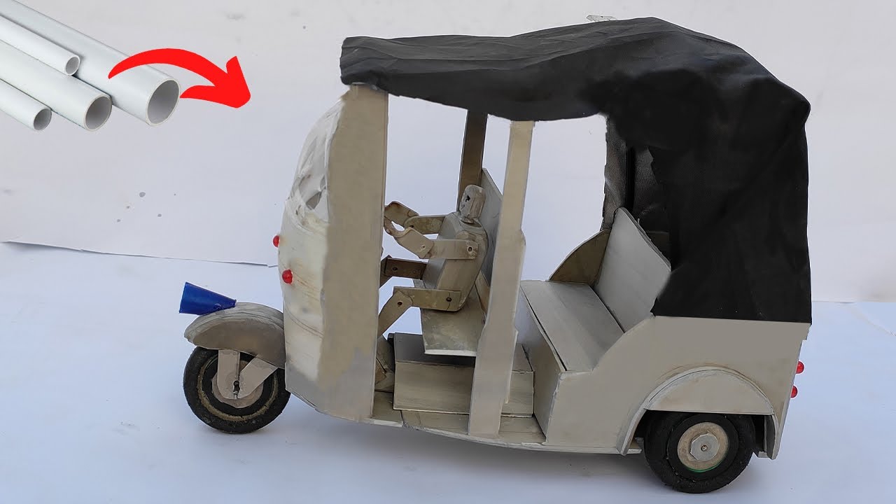 How to make CNG auto rickshaw using pvc pipe | creative idea with PVC pipe