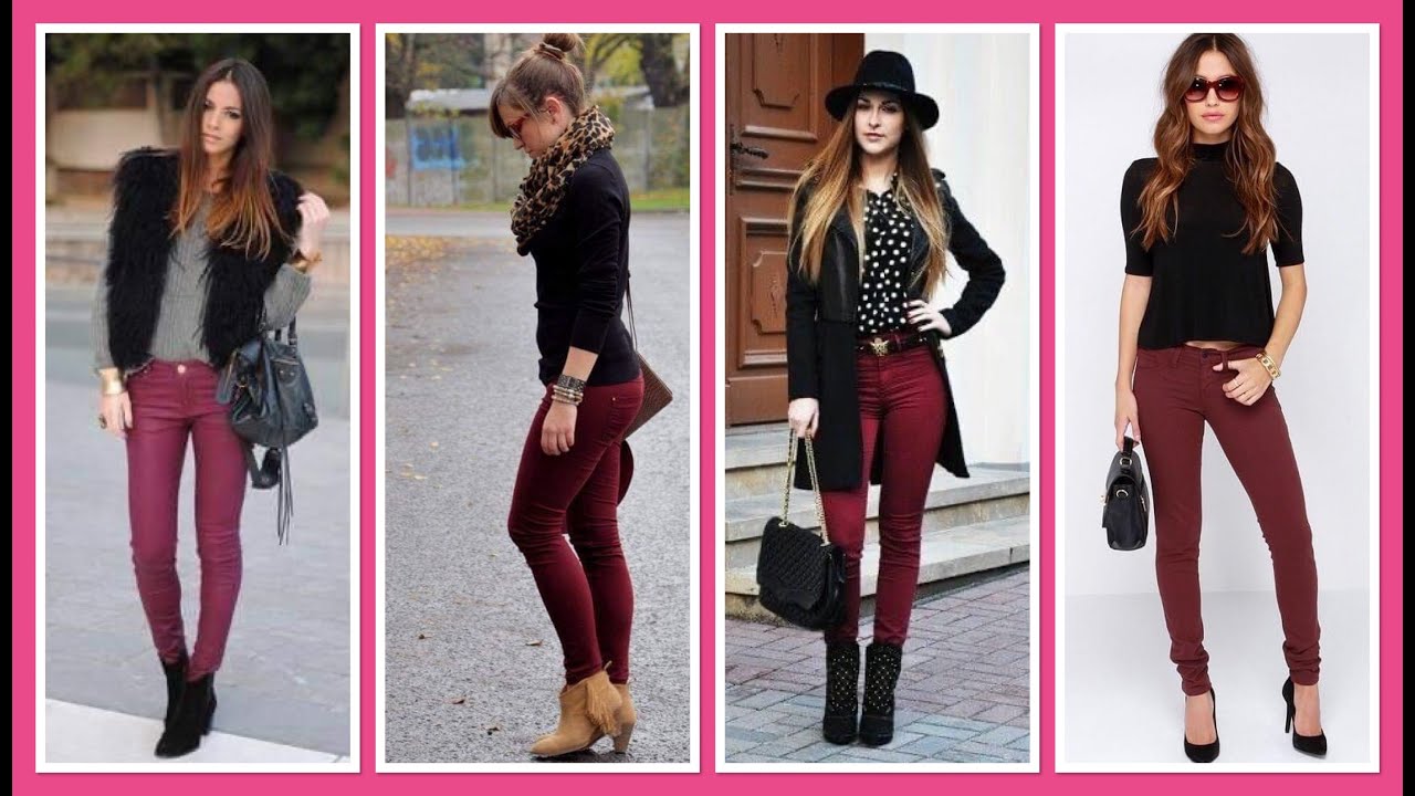 Como combinar un pantalón color vino 🍷 Ideas 💡 Outfits