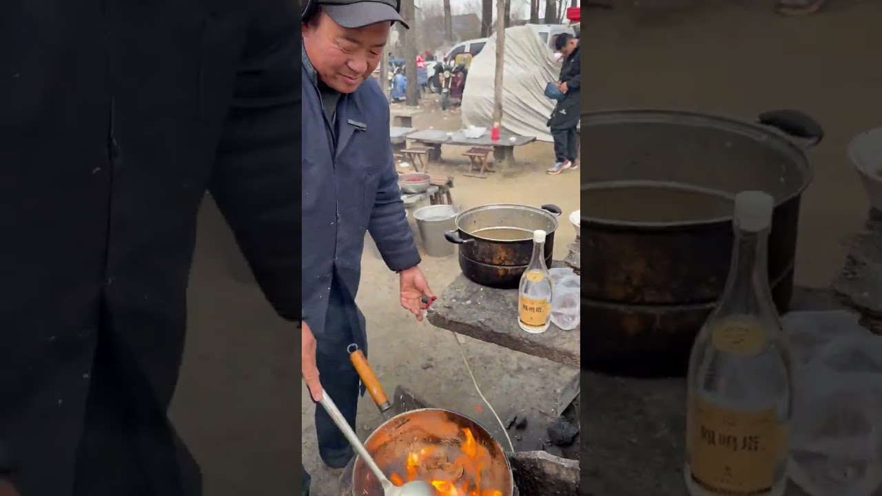 Stir-fried large intestine with green onions
