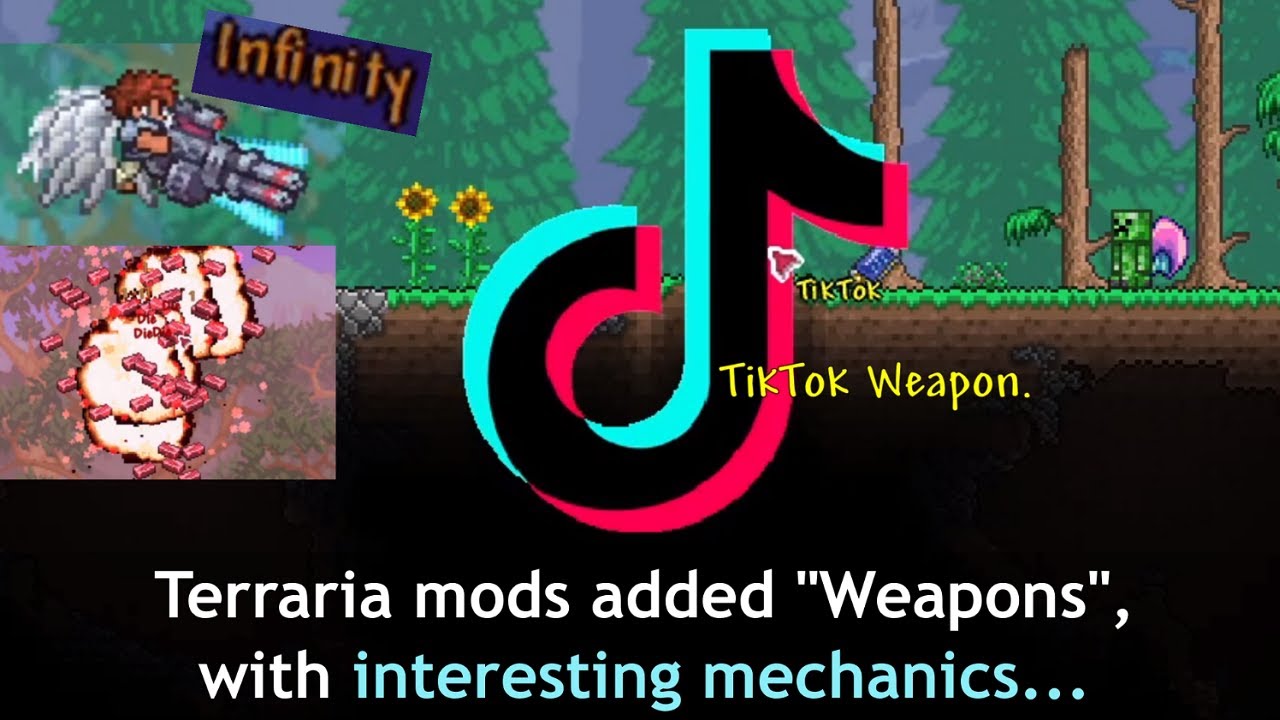 Terraria mod added TikTok as a weapon... (Terraria modded weapons that adds the impossible)