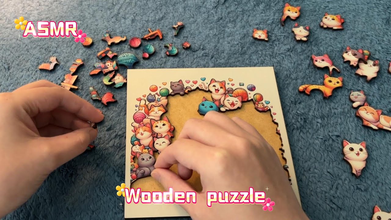 ASMR 45 minutes playing wooden puzzle