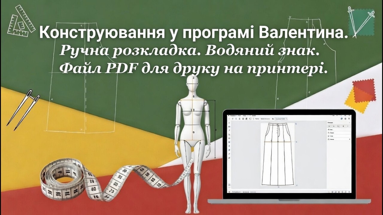 Конструювання у програмі Валентина. Ручна розкладка. Водяний знак. Файл PDF для друку на принтері.