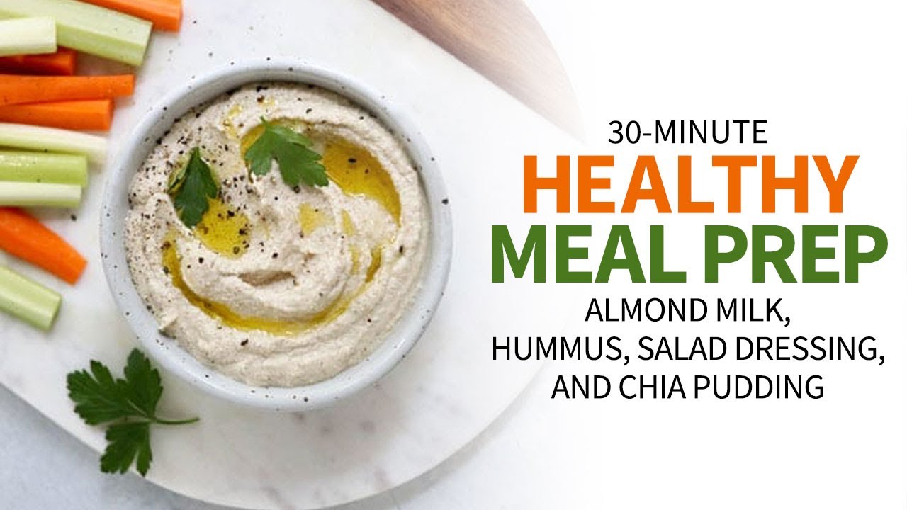 Healthy Meal Prep: Almond Milk + Almond Pulp Hummus + Chia Pudding (in 30 minutes!)