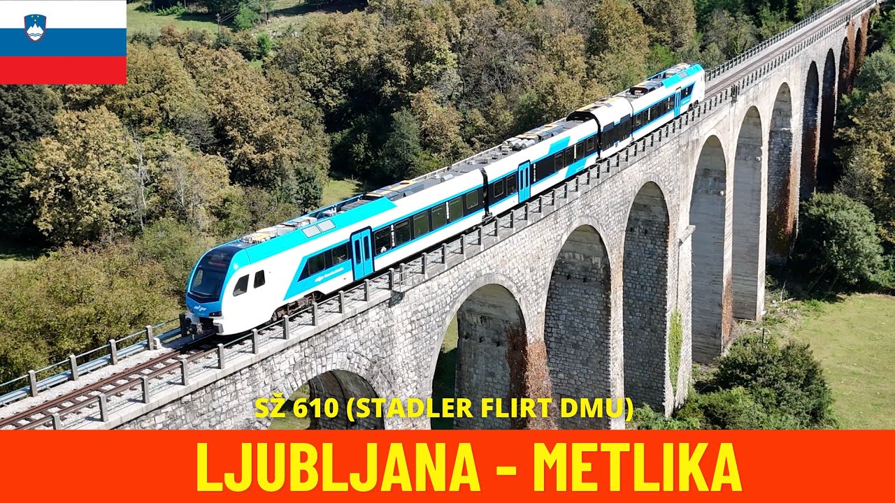 Cab Ride Ljubljana - Metlika (Karlovac - Ljubljana Railway, Slovenia) train driver's view 4K