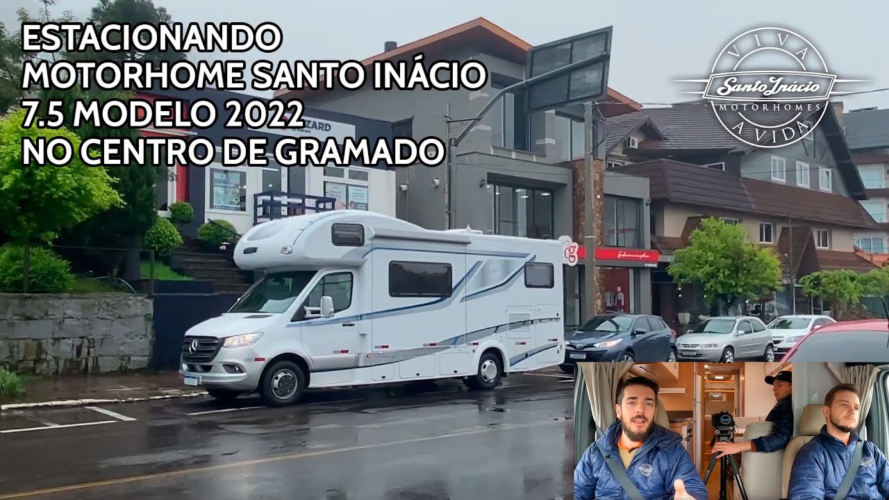 MOTORHOME NO BRASIL: ESTACIONANDO UM SANTO INÁCIO 7.5 SI NO CENTRO DE GRAMADO