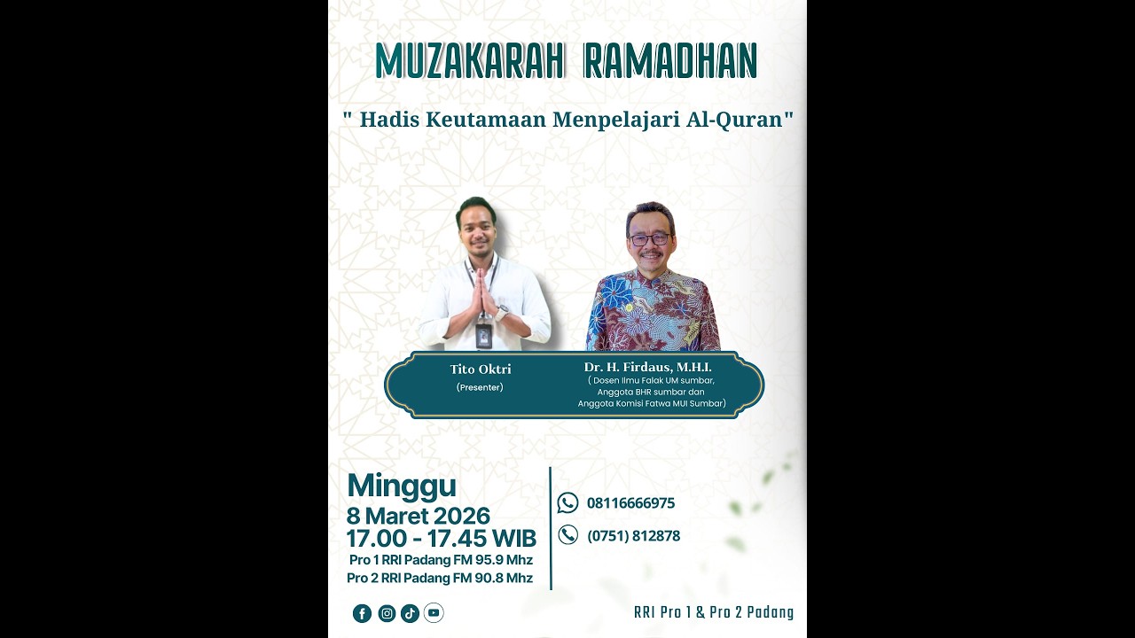 MUZAKARAH RAMADHAN || MINGGU, 8 MARET 2026