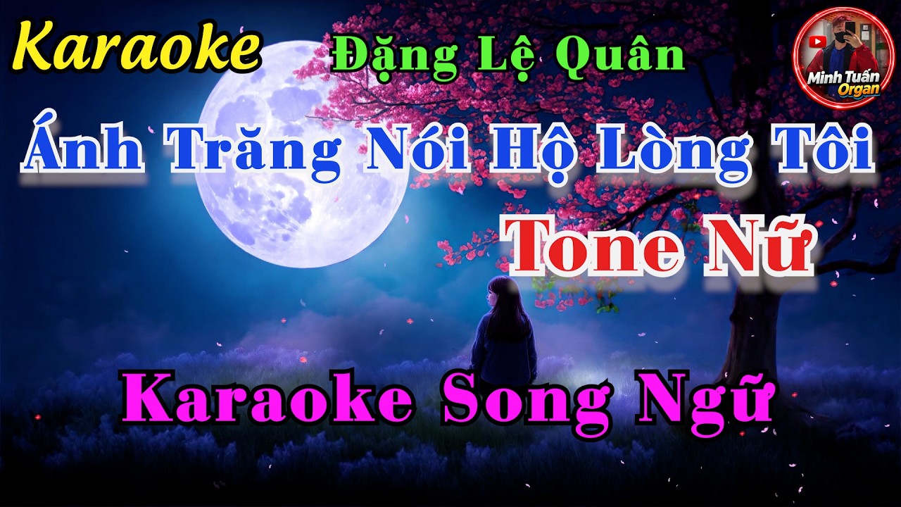 Ánh Trăng Nói Hộ Lòng Tôi Karaoke Tone Nữ  | Karaoke Song Ngữ Lời Việt - Pinyin