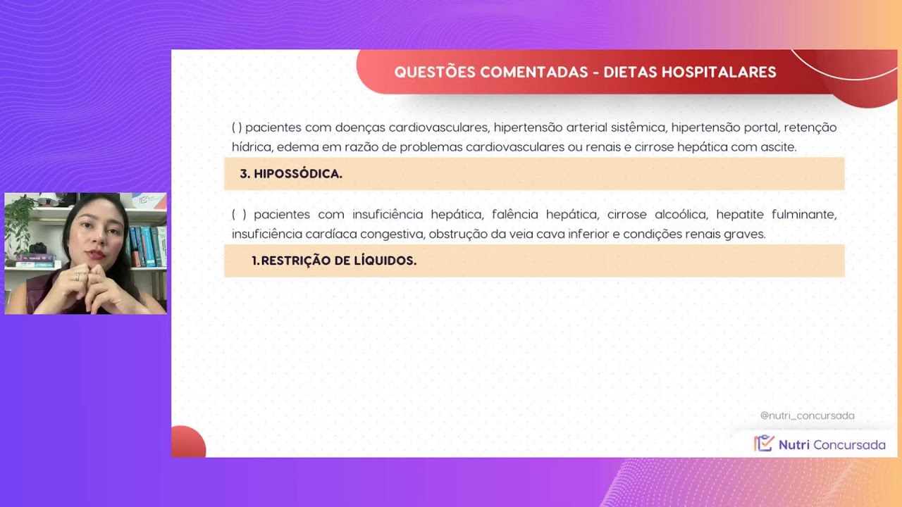 #TREINANUTRI QUESTÕES COMENTADAS 11/2025: Tipos de dietas hospitalares