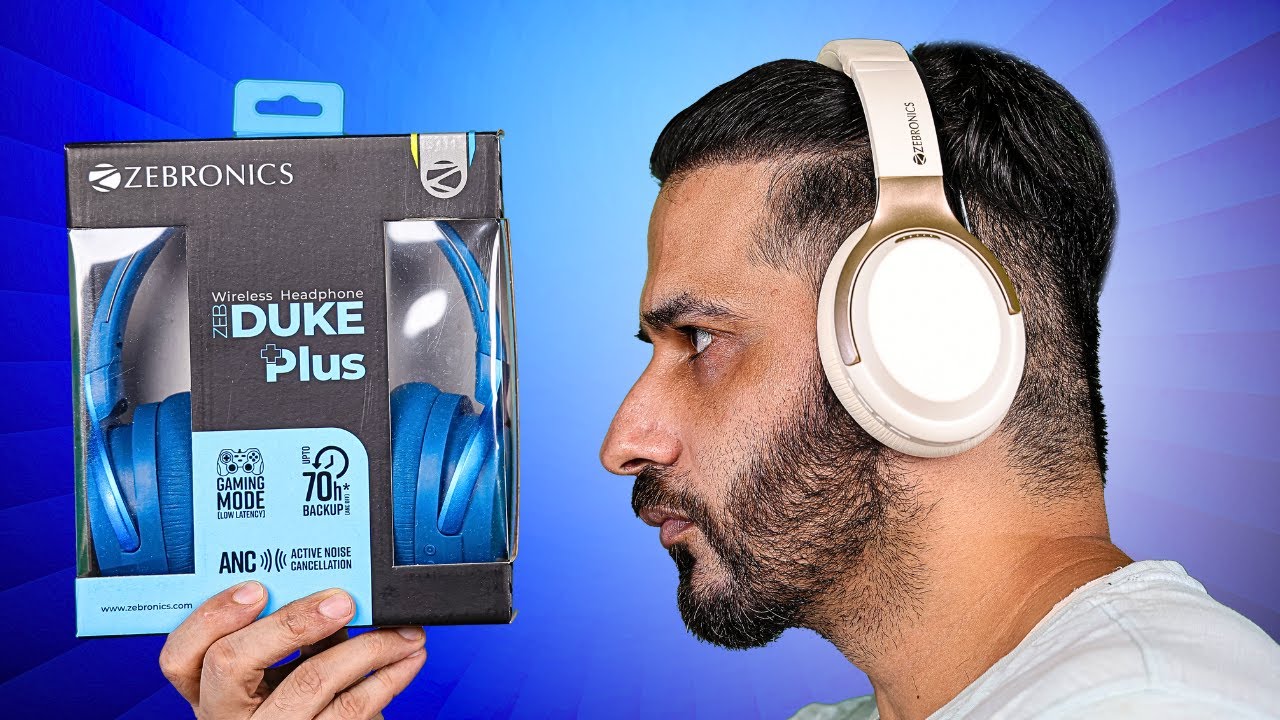 ZEBRONICS Duke Plus Wireless Over Ear Headphone with ANC, ENC, Gaming Mode | Born creator