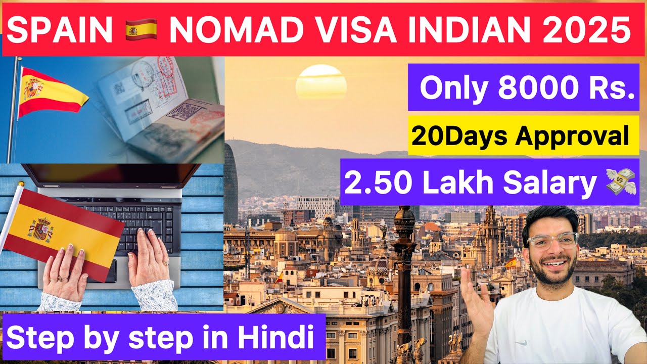 Spain Digital Nomad Visa 2025 | Indians के लिए Income, Documents, Fees & Process (Complete Guide)