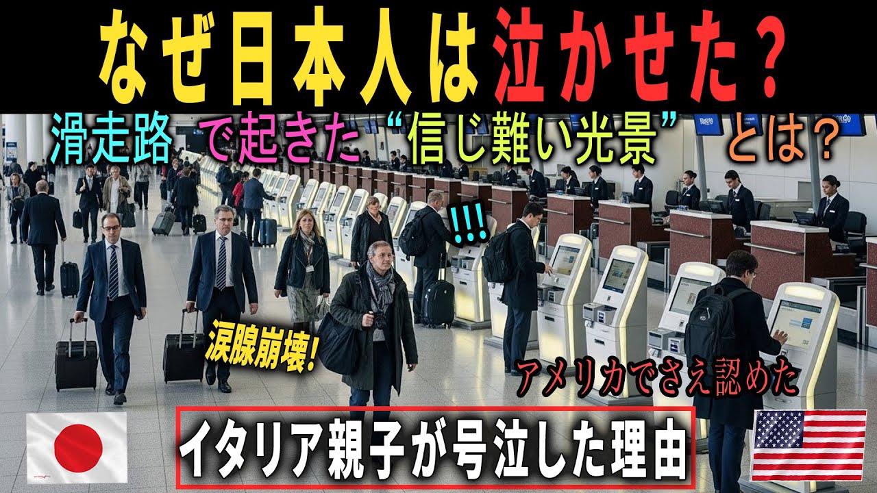 【海外の反応】「ありえない…」滑走路で日本人が見せた“ある光景”にイタリア人親子が号泣。世界中が涙したその理由とは？