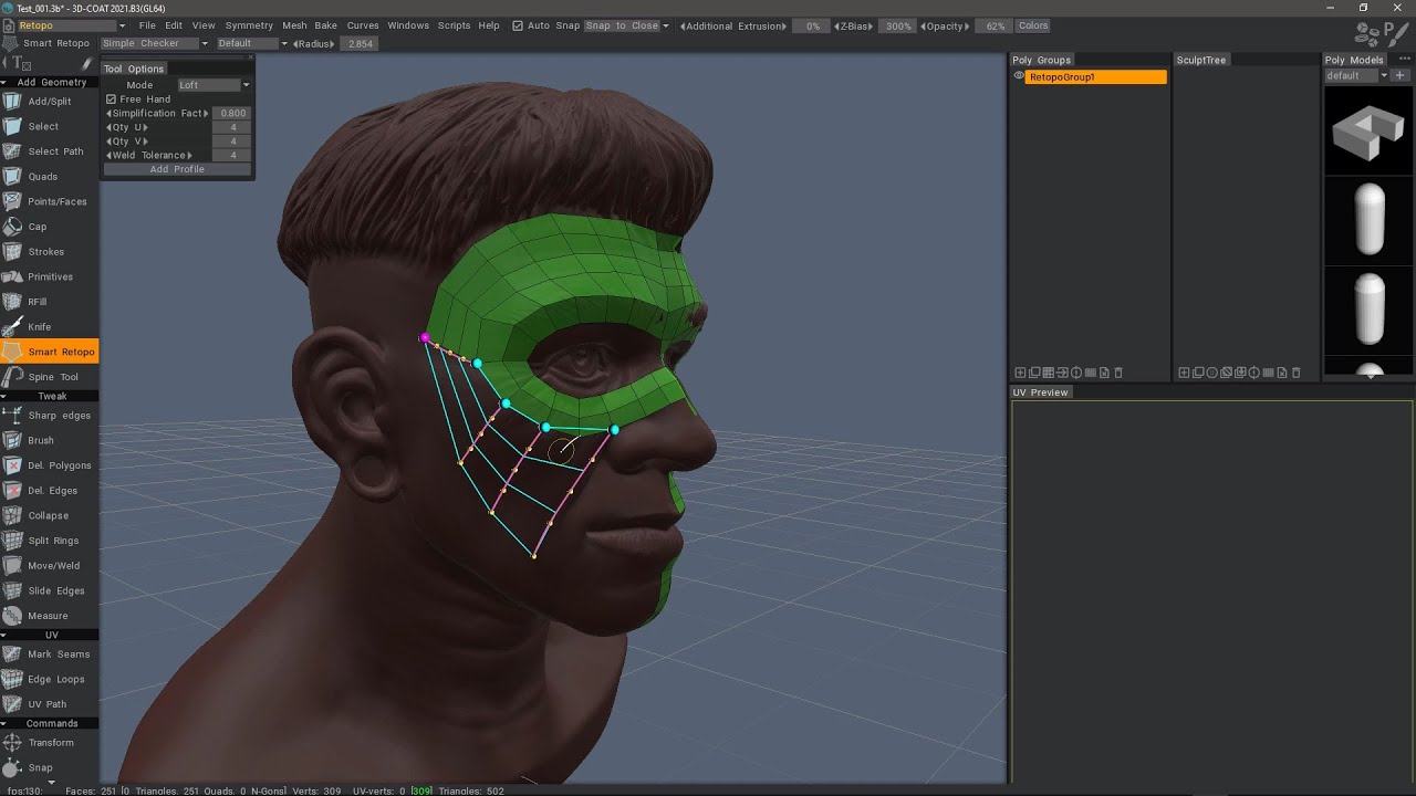 Smart Retopo: Loft Mode