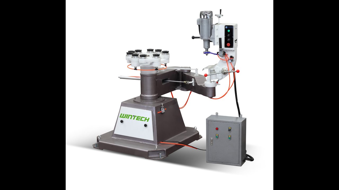 Bevel edge, Wintechglass WT-YX1321 Glass Octopus Grinding Machine beveling the mirros.