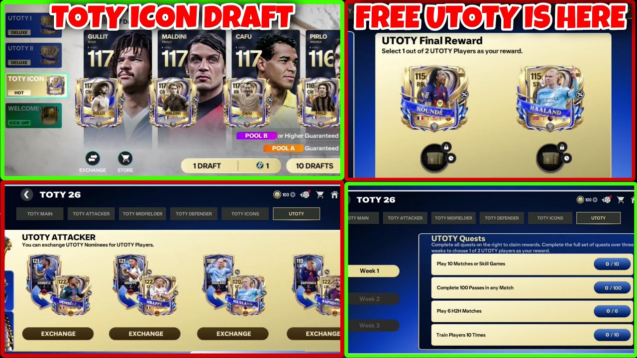 HOW TO GET A FREE UTOTY || UTOTY EXCHANGE #freeutoty #utoty #totyicon #honorablemention #fcmobile26