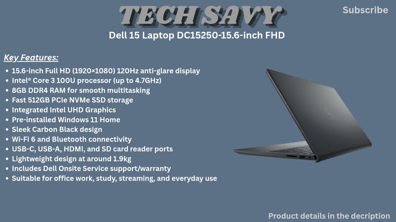 Dell 15 DC15250 Review 2026 | Intel Core 3 100U Laptop with 120Hz Display