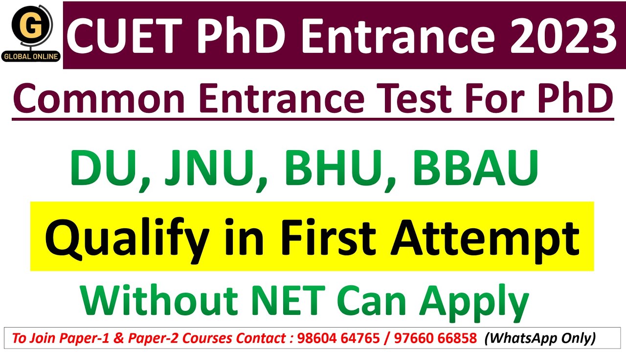 CUET PhD 2023 Notification | PhD Common Entrance Test 2023 |Best Online Course for PhD Entrance 2023