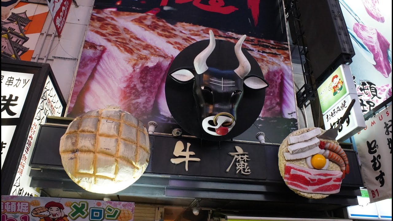 Restaurant and Shopping District in Osaka. Walking Tour