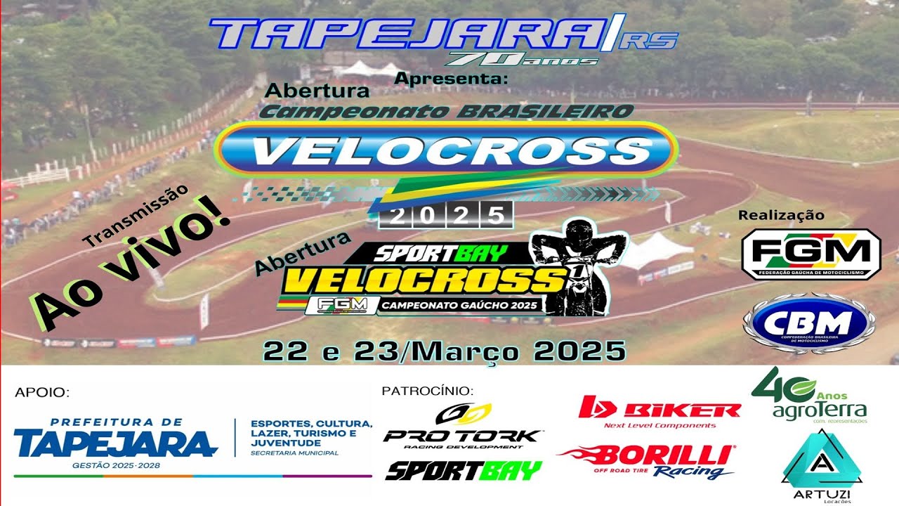 Campeonato Brasileiro & Gaúcho Sportbay de Velocross 2025 | Tapejara-RS