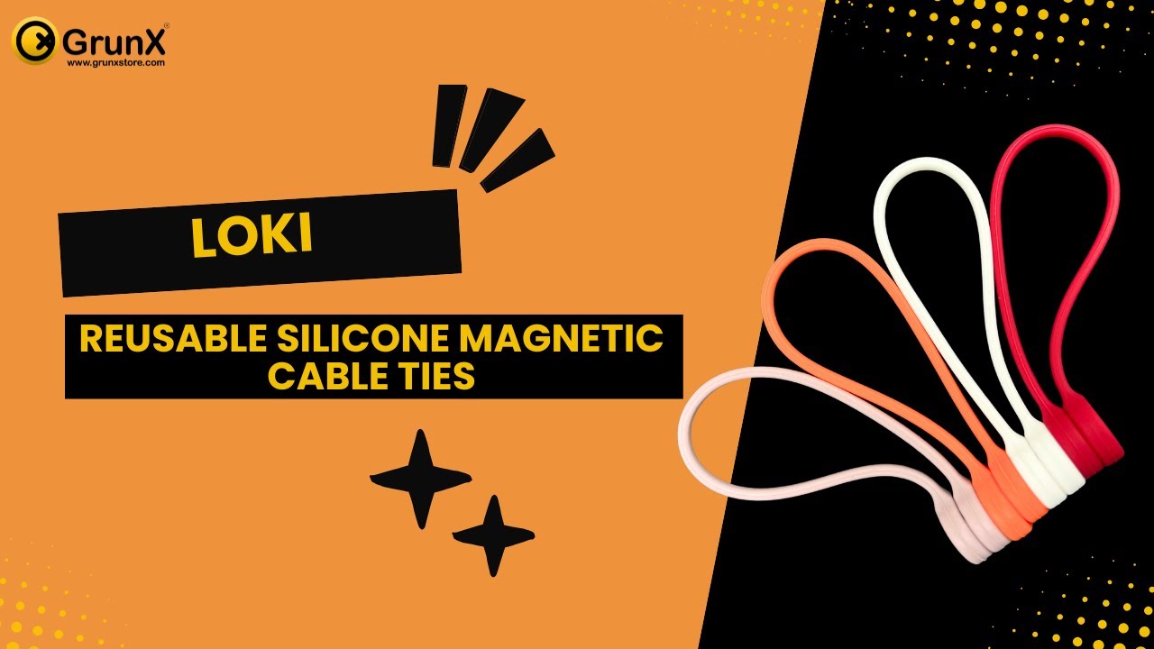 Reusable Silicone Magnetic Cable Ties (Set of 4 Colours)
