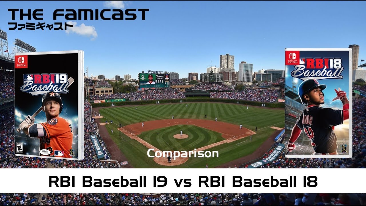 RBI Baseball 19 vs RBI Baseball 18 Comparison | Direct Feed Gameplay | Switch
