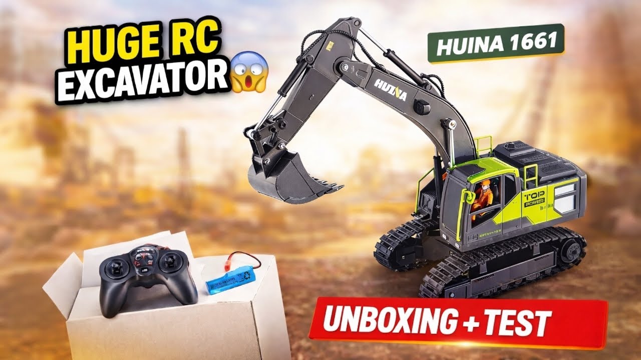 Huina 1661 RC Excavator Unboxing & Review 🔥 Full Test in Hindi | Worth it ?