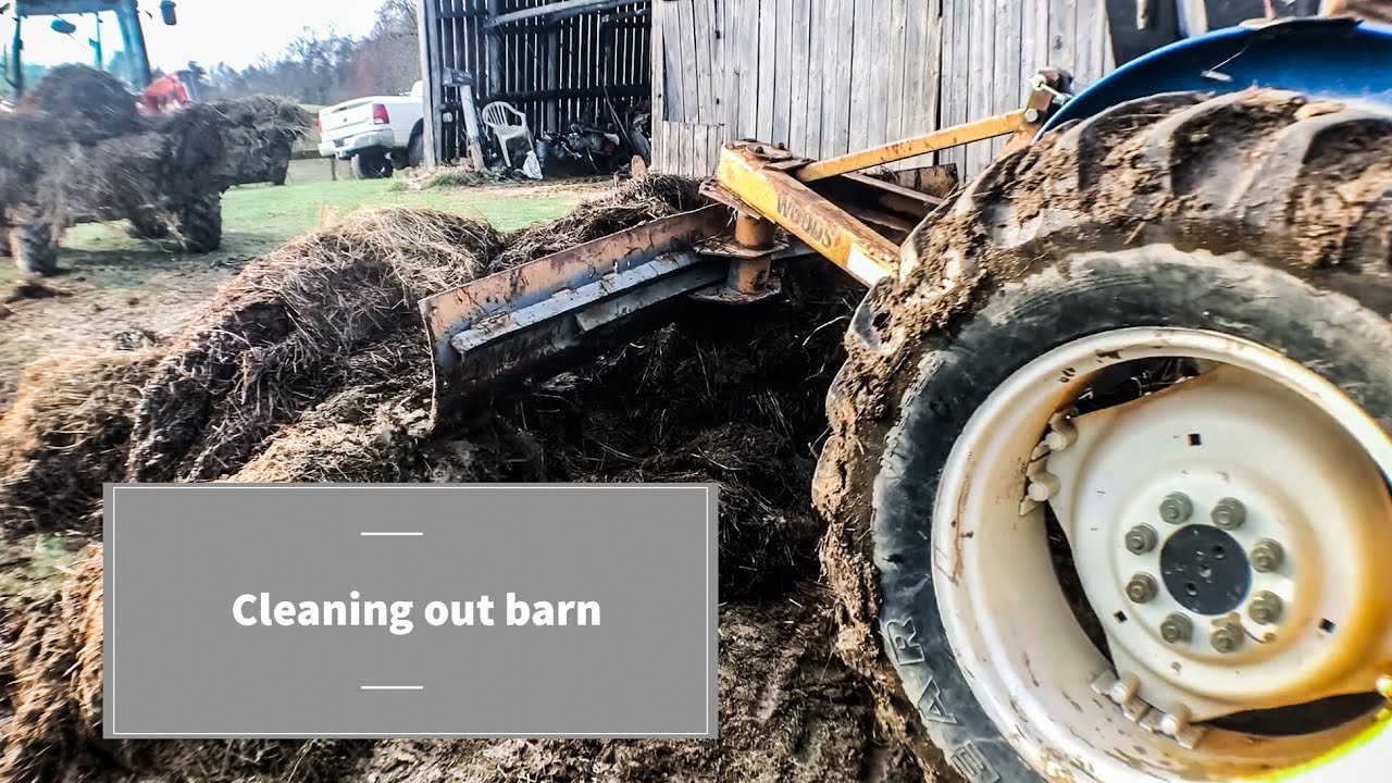 Cleaning barn with New Holland 3930