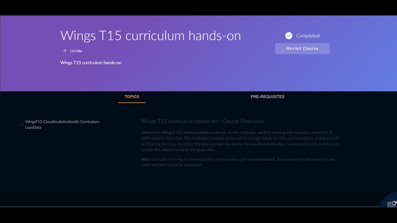 TCS Wings 1 T15 Frescoplay Hands-on: Analytics Part-1 Full Guide Couse ID 80827