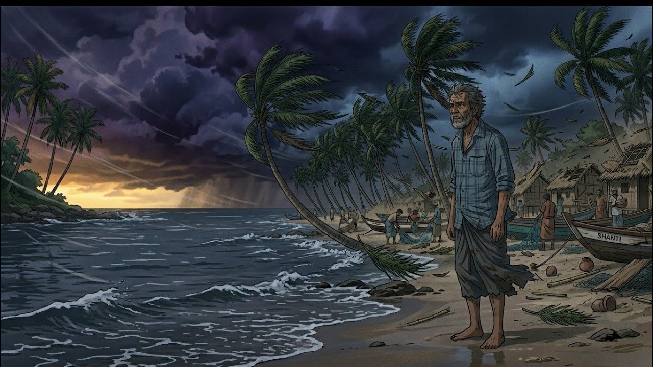 A Village Lost in Rain 🌧️ || Cozy Monsoon Night Story &mdash; Poor Family Love | Ghibli Style Animation