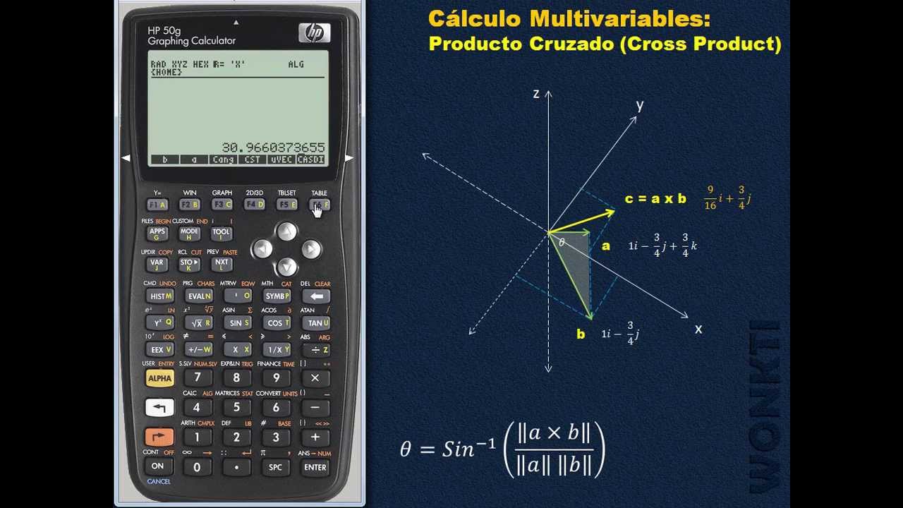 HP 50G: Cálculo Multivariables - Producto Cruzado 1 de 2