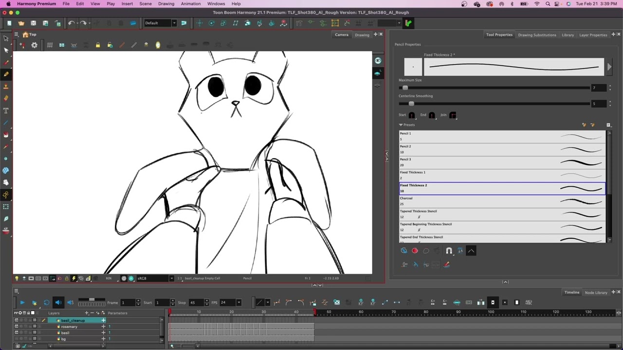 Animation Cleanup: Starting Cleanup, Opacity, Contour Editor