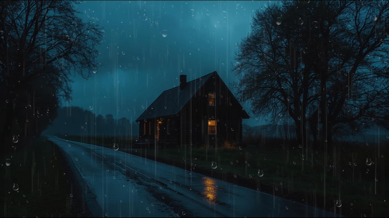 Peaceful Rainy Midnight Countryside | Deep Relaxation & Night Ambience