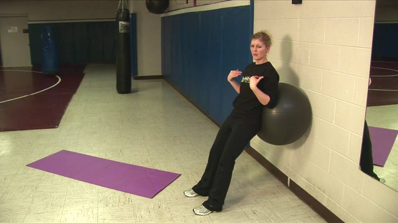 Stability Ball:  Wall Squat