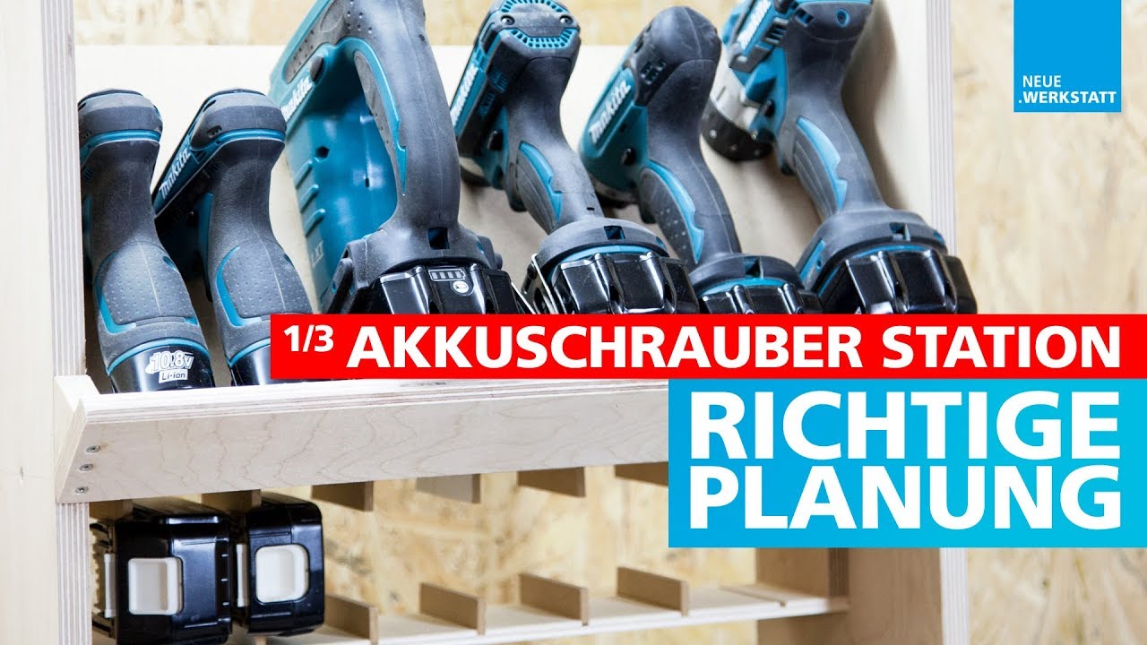 (1/3) Akkuschrauber Halterung / selber bauen / f&uuml;r alle Hersteller geeignet + Ladestation
