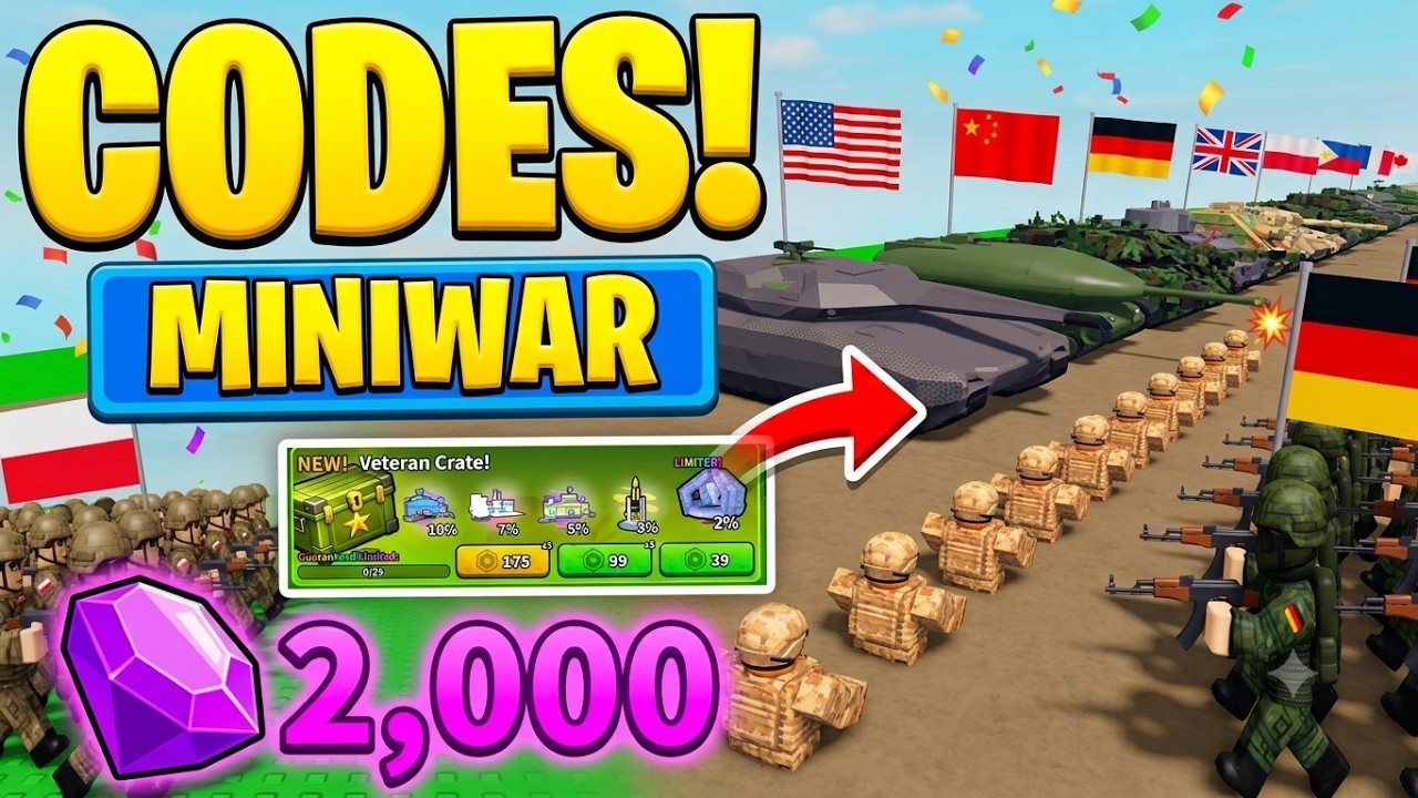 ВСЕ РАБОЧИЕ КОДЫ для Mini WAR 2026 &mdash; (ROBLOX MINI WAR!)