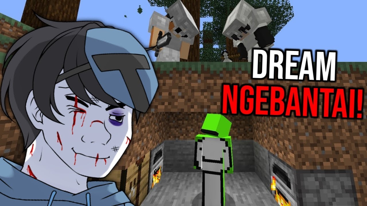 DREAM NGEBANTAI 2 HUNTER INI - Minecraft Speedrunner VS 2 Hunters Revival Reaction