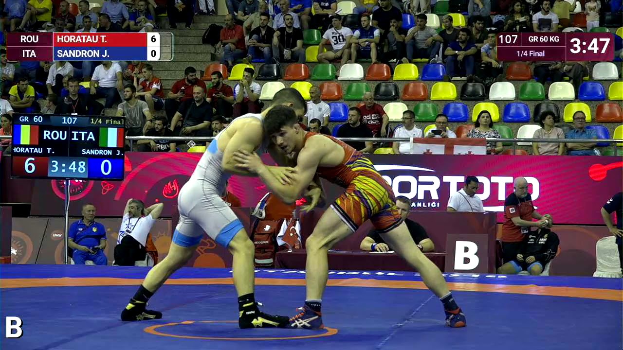 1/4 GR - 60 kg: T. HORATAU (ROU) v. J. SANDRON (ITA)