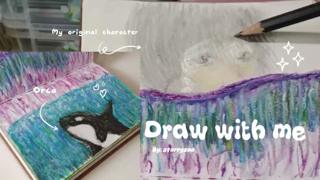 Draw with me🎨| Quiet and calm🌱| Draw original character and orca🐋