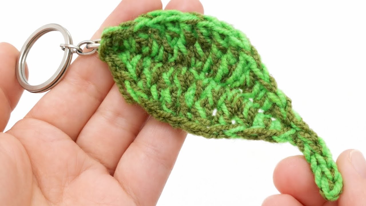 How To Crochet  Leaf For Beginners😱!?Cutest Keychain,Easy And Quick
