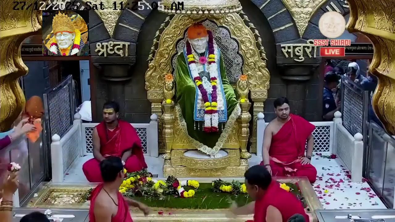 🌸Shej Arti 27 Dec 25🌸| श्री साईबाबा समाधी मंदिर, शिर्डी | Shri Saibaba Samadhi Mandir Darshan🌸